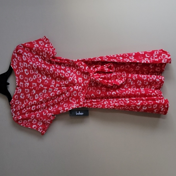 💙HP💙 Lulus Garden Explorer Red Floral Print Mini Dress XS - Picture 12 of 13